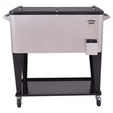 80 Quart Rolling Stainless Steel Cooler Black - Adventure