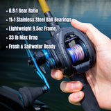 Reaction Tackle Baitcasting Fishing Reel – ProSpin Edition - 6.8:1 Gear Ratio - NEW