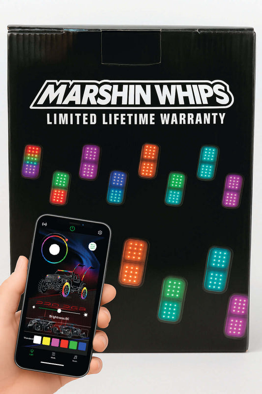 Marshin Whips Rosewell X-2 Billet RV Rocklights x16