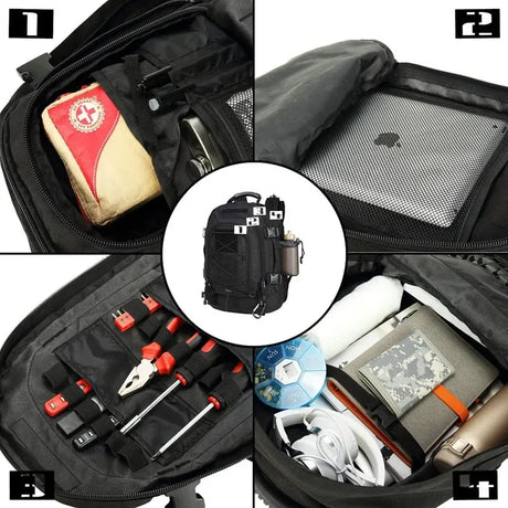 Tactical MOLLE Backpack Heavy-Duty Rucksack Black-3