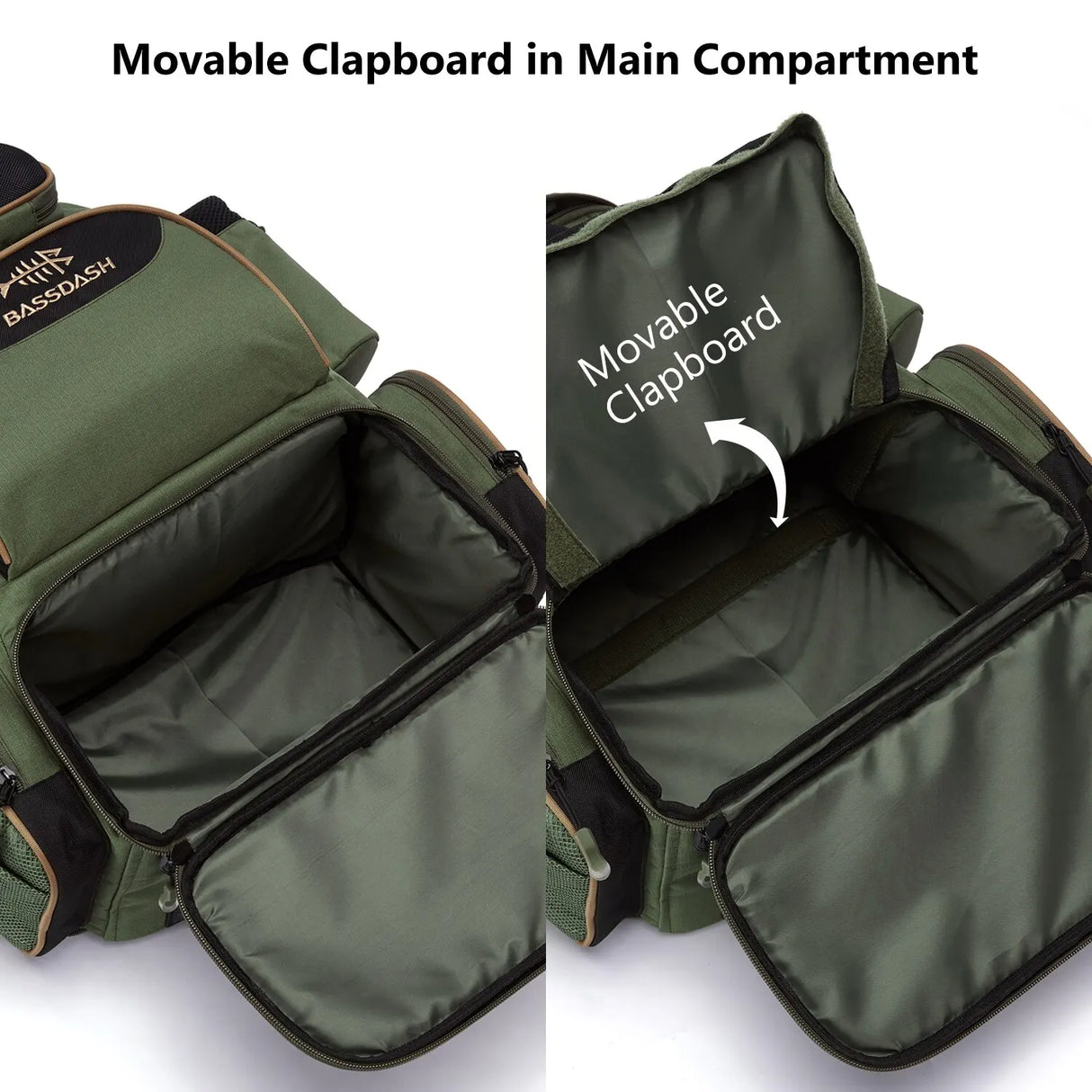 Tactical Fishing Tackle Backpack Polyester Green-3