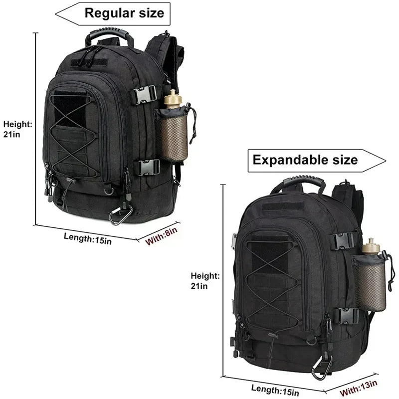 Tactical MOLLE Backpack Heavy-Duty Rucksack Black-4