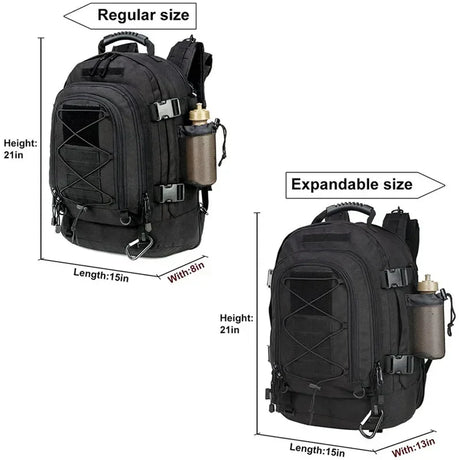 Tactical MOLLE Backpack Heavy-Duty Rucksack Black-4