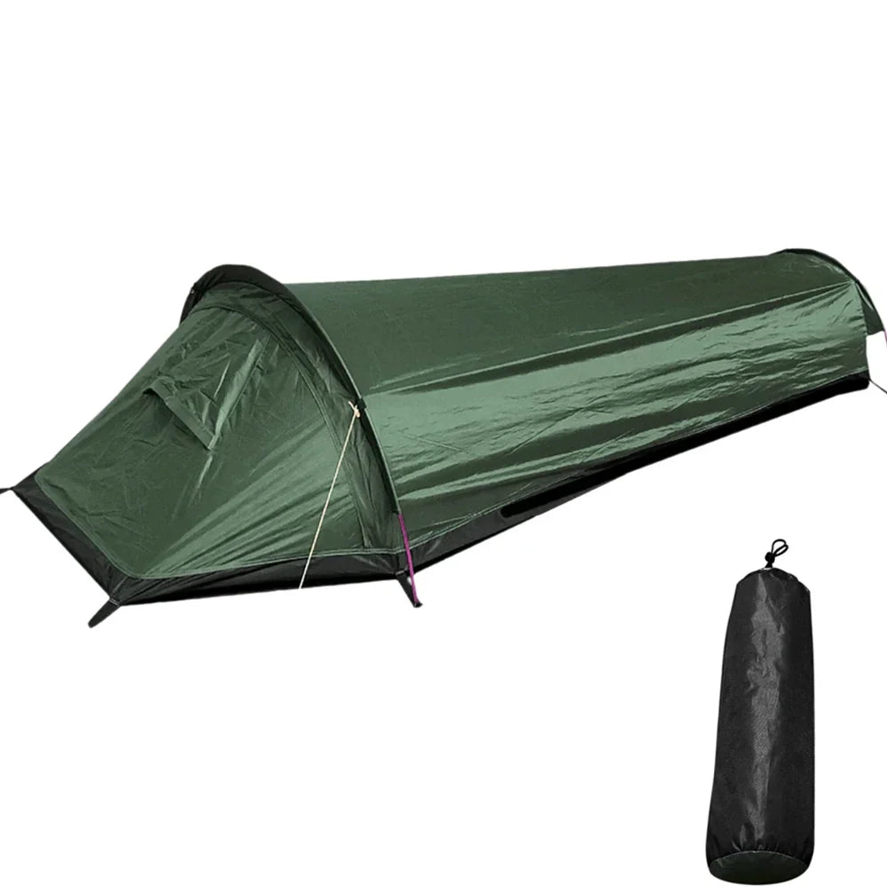 Ultralight Single-Person Camping Tent Green-0