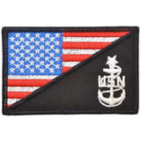 Navy SCPO Senior Chief Petty Officer USA Flag - 2.25x3.5 Patch