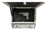 Snowcapped Mountain Scene Wall-Mounted Gun Cabinet – Hidden Lockable Storage with Rustic Charm