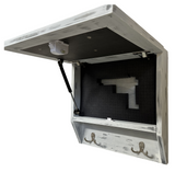 Snowcapped Mountain Scene Wall-Mounted Gun Cabinet – Hidden Lockable Storage with Rustic Charm
