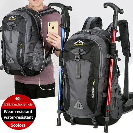 Men's Waterproof Nylon Casual Outdoor Travel Backpack-1