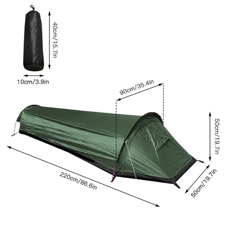 Ultralight Single-Person Camping Tent Green-3
