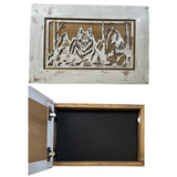Decorative White Wolf Gun Cabinet Wall-Mounted & Lockable – Weapon Safe for Protective Gun Keeping & Household Defense Equipment