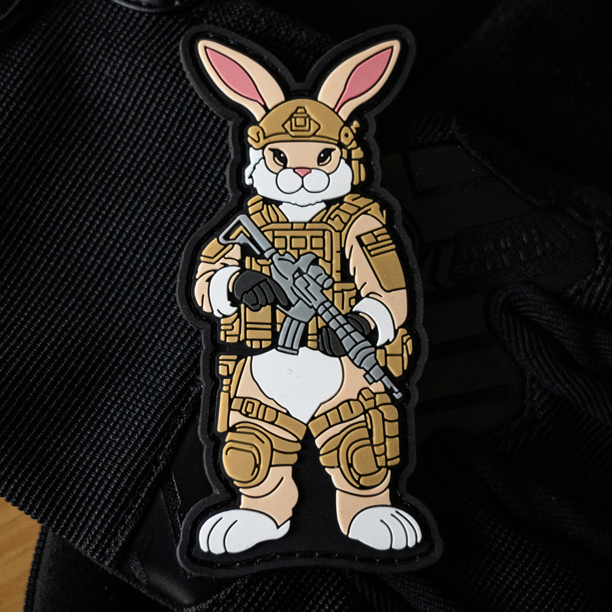 Pew Pew Peter Tactical Easter Battle Bunny 4" PVC Patch - Bad Bunny Collection