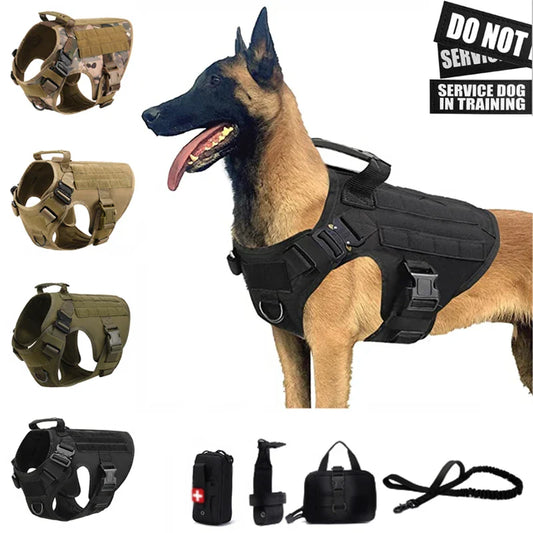 Tactical Military Dog Harness and Leash Set-0