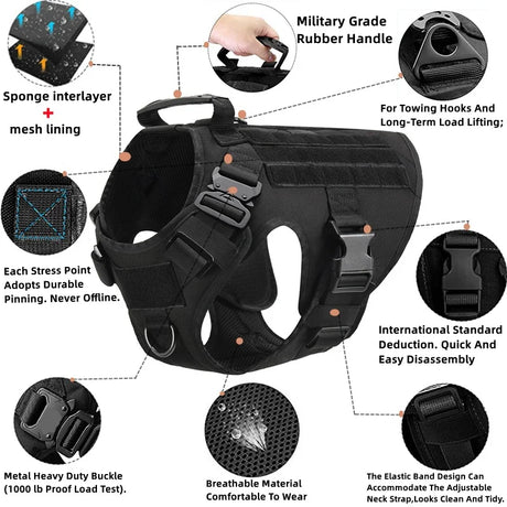Tactical Military Dog Harness and Leash Set-1