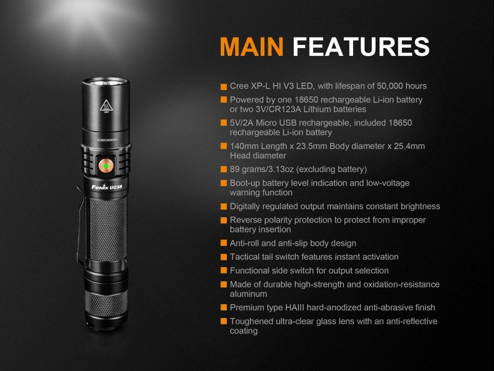 Fenix UC35 V2.0 EDC LED Flashlight – Adventure-Ready