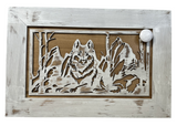 Decorative White Wolf Gun Cabinet Wall-Mounted & Lockable – Weapon Safe for Protective Gun Keeping & Household Defense Equipment