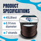Reaction Tackle Weighted Stainless Steel Trolling Line 45LB- Premium Weighted Fishing Wire - New