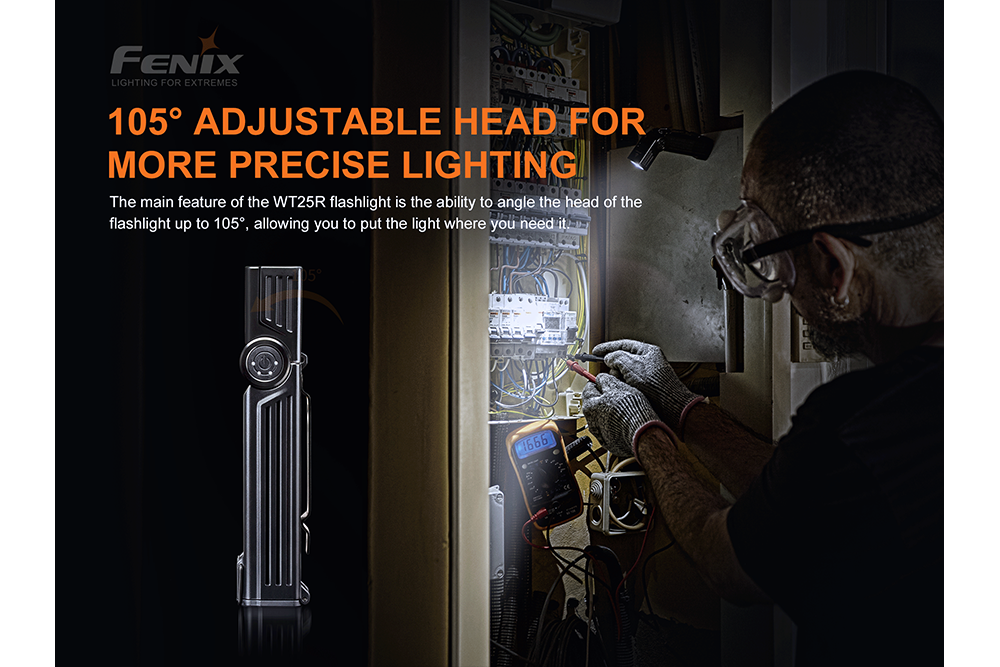 Fenix WT25R Adjustable Head LED Flashlight For Pros