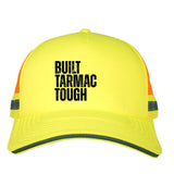 HiVis Safety Trucker Cap Built Tarmac Tough By The Crew Hangar For Ground Crew Breathable Mesh Back Reflective Detailing