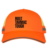 HiVis Safety Trucker Cap Built Tarmac Tough By The Crew Hangar For Ground Crew Breathable Mesh Back Reflective Detailing