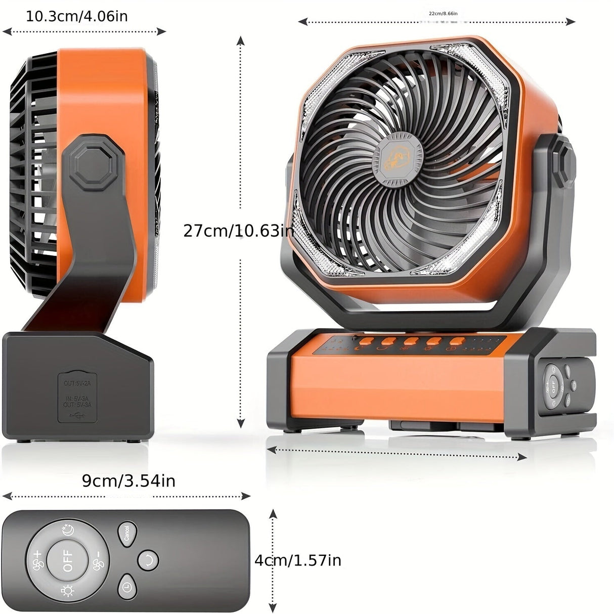 Camping Fan with LED Lantern & Hook (20000mAh)-3