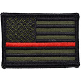 Thin Red Line Firefighter American Flag - 2x3 Hat Patch