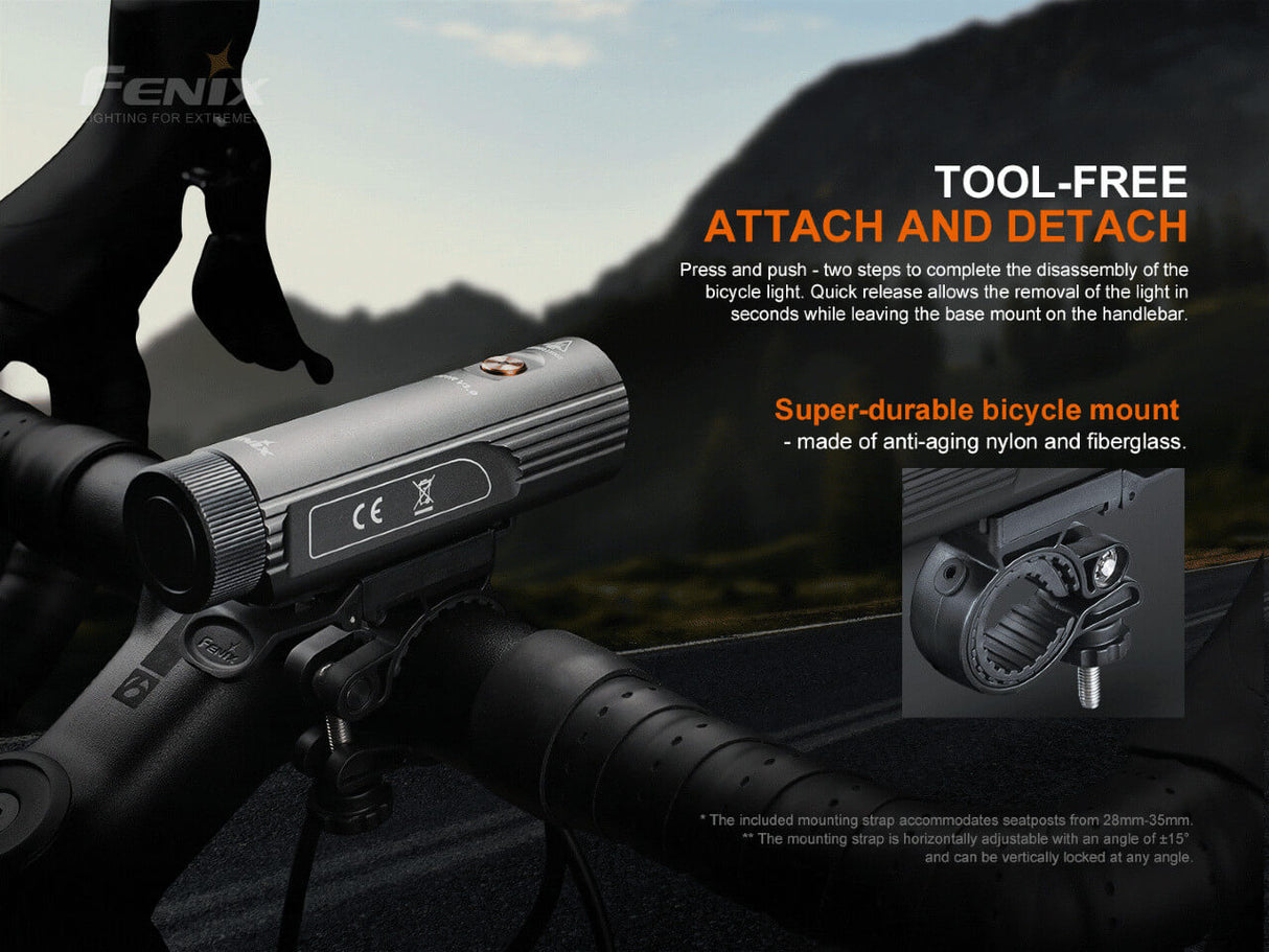 Fenix BC21R V3.0 Bike Light 1200-Lumen Aluminum Trail Ready