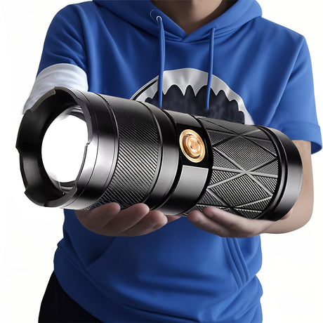 Tactical Flashlight Rechargeable Zoomable 8 Modes-4