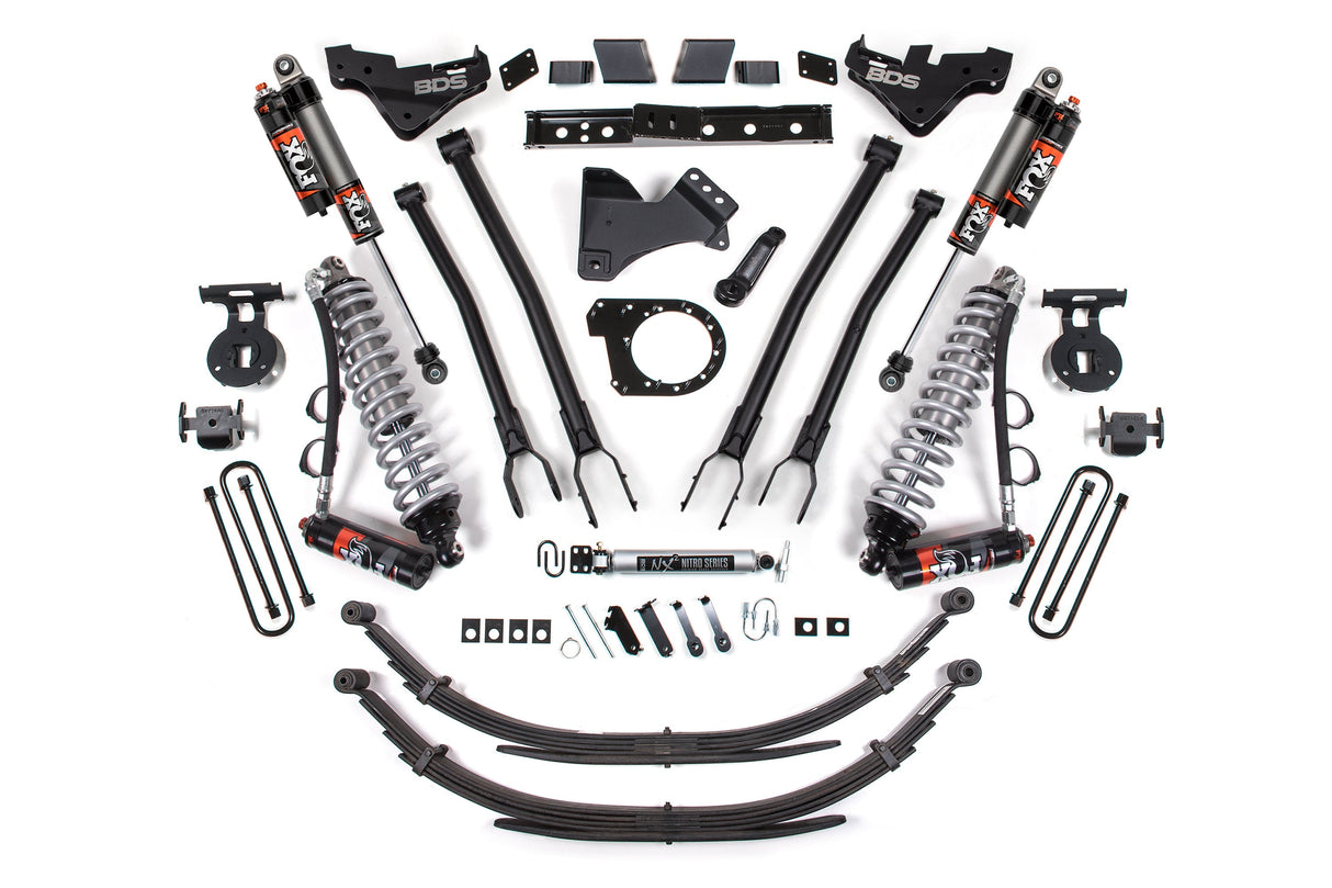 7 Inch Lift Kit w/ 4-Link | FOX 2.5 Performance Elite Coil-Over Conversion | Ford F250/F350 Super Duty (23-25) 4WD | Diesel