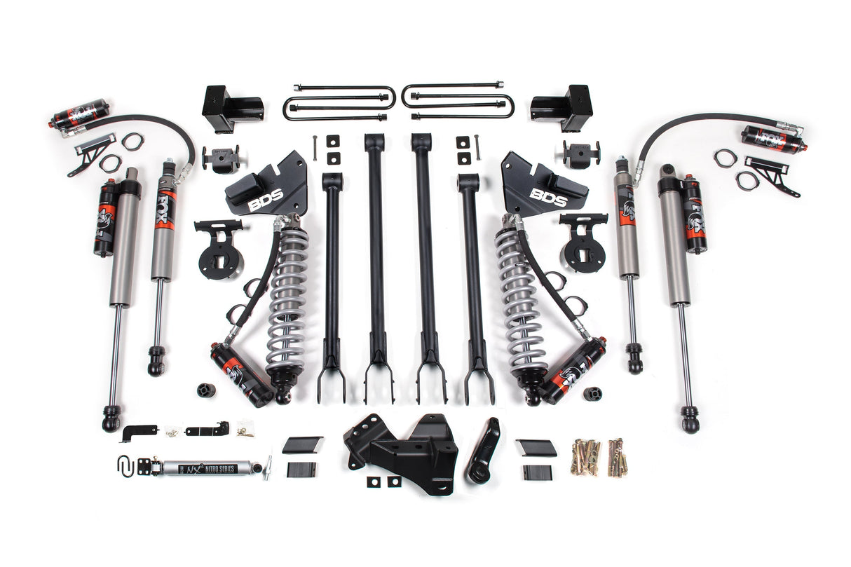 4 Inch Lift Kit w/ 4-Link | FOX 2.5 Performance Elite Coil-Over Conversion | Ford F250/F350 Super Duty (17-19) 4WD | Diesel