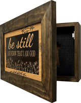 Bible Verse Decorative & Secure Wall-Mounted Gun Cabinet - Be Still and Know That I am God Psalm 46:10 Gun Safe
