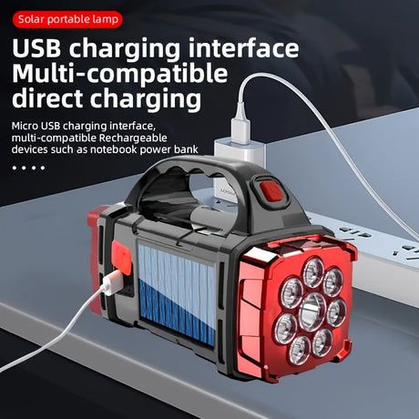 Portable LED Solar Camping Lantern Rechargeable Flashlight-1