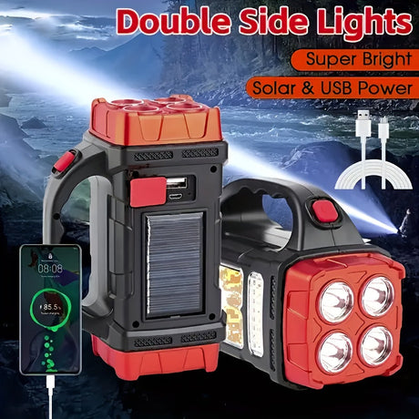 Portable LED Solar Camping Lantern Rechargeable Flashlight-2