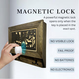 Deer Scene Wall Mounted Gun Cabinet Coat Rack – Secure & Stylish Wall Decor Hidden Firearm Concealment Furniture Key Hanger Deer Hunter Gift