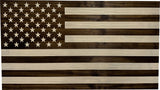 American Flag Decorative & Secure Wall-Mounted Gun Cabinet (Dark Walnut)
