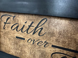 Faith Over Fear Decorative Wall-Mounted Secure Gun Cabinet