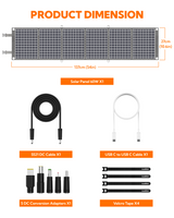 LUMOPAL 60W Foldable Portable Waterproof Solar Panel - Gray-3