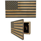 American Flag Decorative & Secure Wall-Mounted Gun Cabinet (Gray)