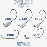 Reaction Tackle Lead Tube Jig Heads-10-Pack