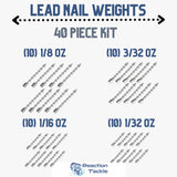 Reaction Tackle Lead Nail Weights/Insert Sinkers