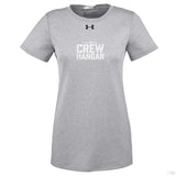 Under Armour Women’s Performance Tee Built Tarmac Tough The Crew Hangar UA Tech Quick Dry Sweat Wicking Mobility