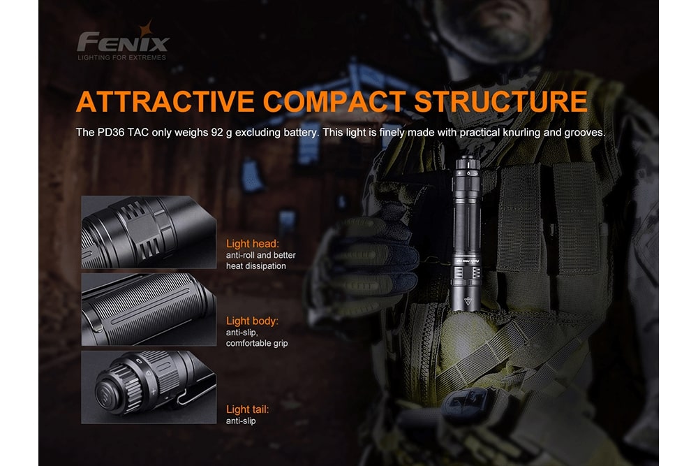 Fenix PD36 TAC 5.5in Flashlight 3000 Lumens – Trail Tested