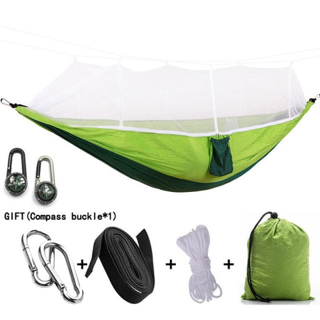 1-2 Person Portable Outdoor Camping Hammock with Mosquito Net High Strength Parachute Fabric Hanging Bed Hunting Sleeping Swing-2
