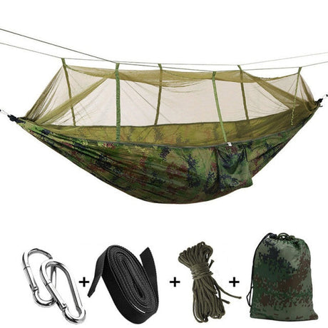 1-2 Person Portable Outdoor Camping Hammock with Mosquito Net High Strength Parachute Fabric Hanging Bed Hunting Sleeping Swing-3