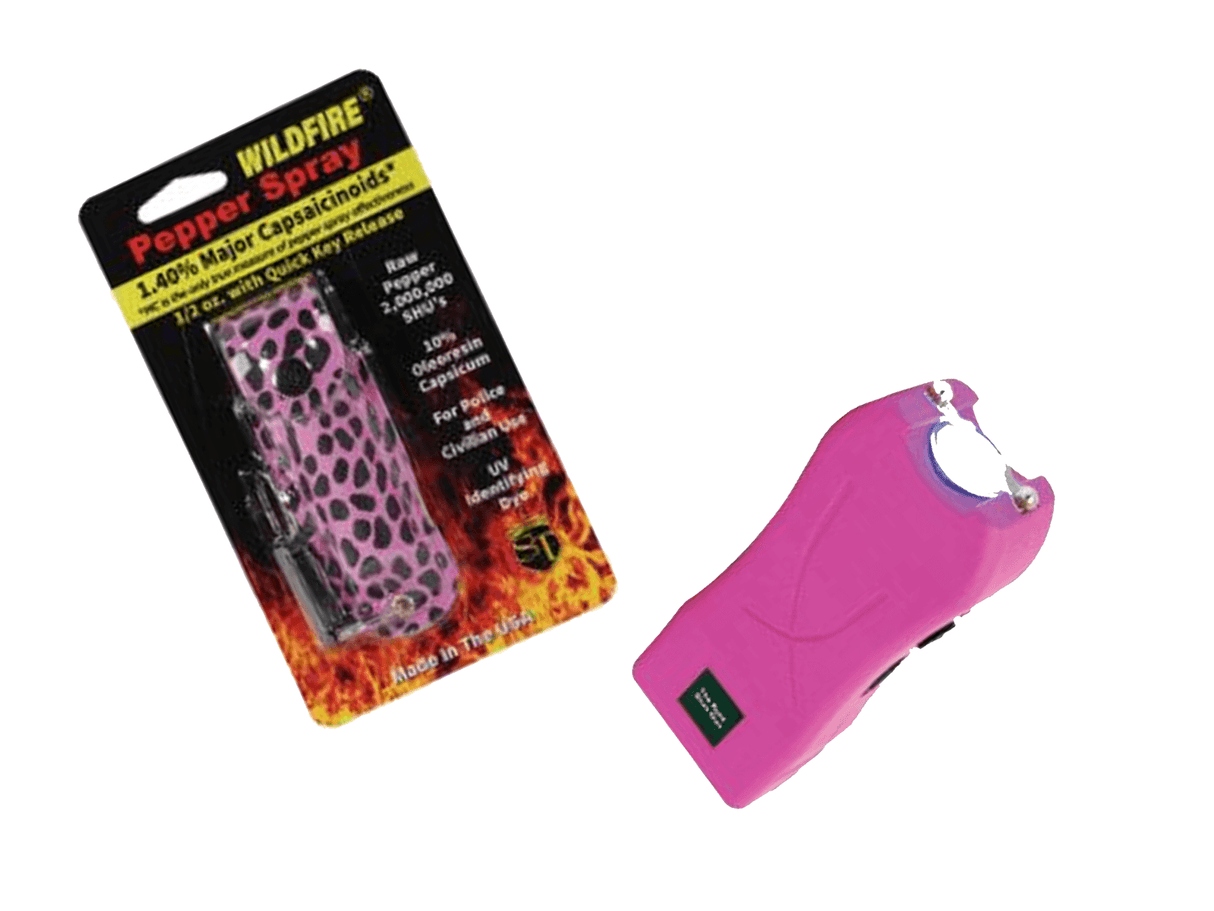 Runt Pink Personal Defense Stun Gun and Pepper Spray Set