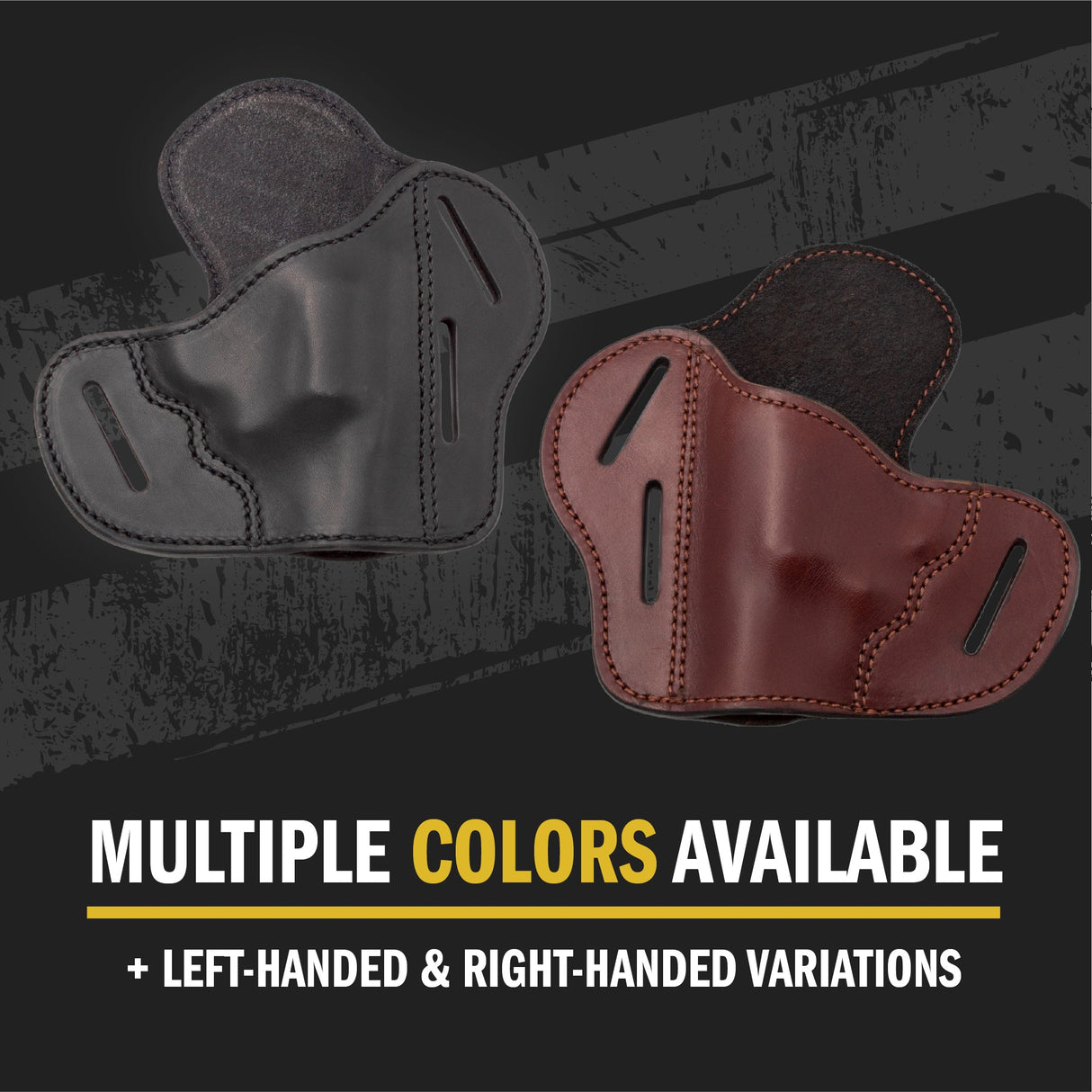 The Ultimate Leather Gun Holster | 3 Slot Pancake Style Belt Holster | Handmade in the USA! | J-Frame & 38 special - Lifetime Warranty