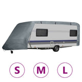vidaXL RV Cover Caravan Top Cover Breathable Motorhome Protective Cover Gray