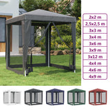 vidaXL Party Tent Outdoor Canopy Tent Gazebo Marquee with 4 Mesh Sidewalls-33