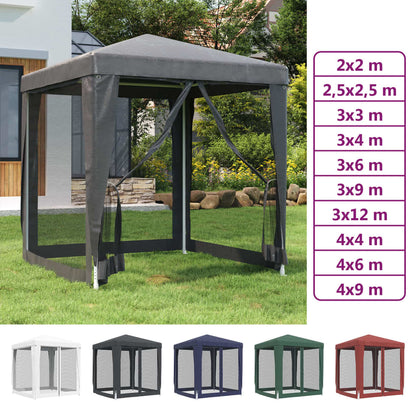 vidaXL Party Tent Outdoor Canopy Tent Gazebo Marquee with 4 Mesh Sidewalls-33